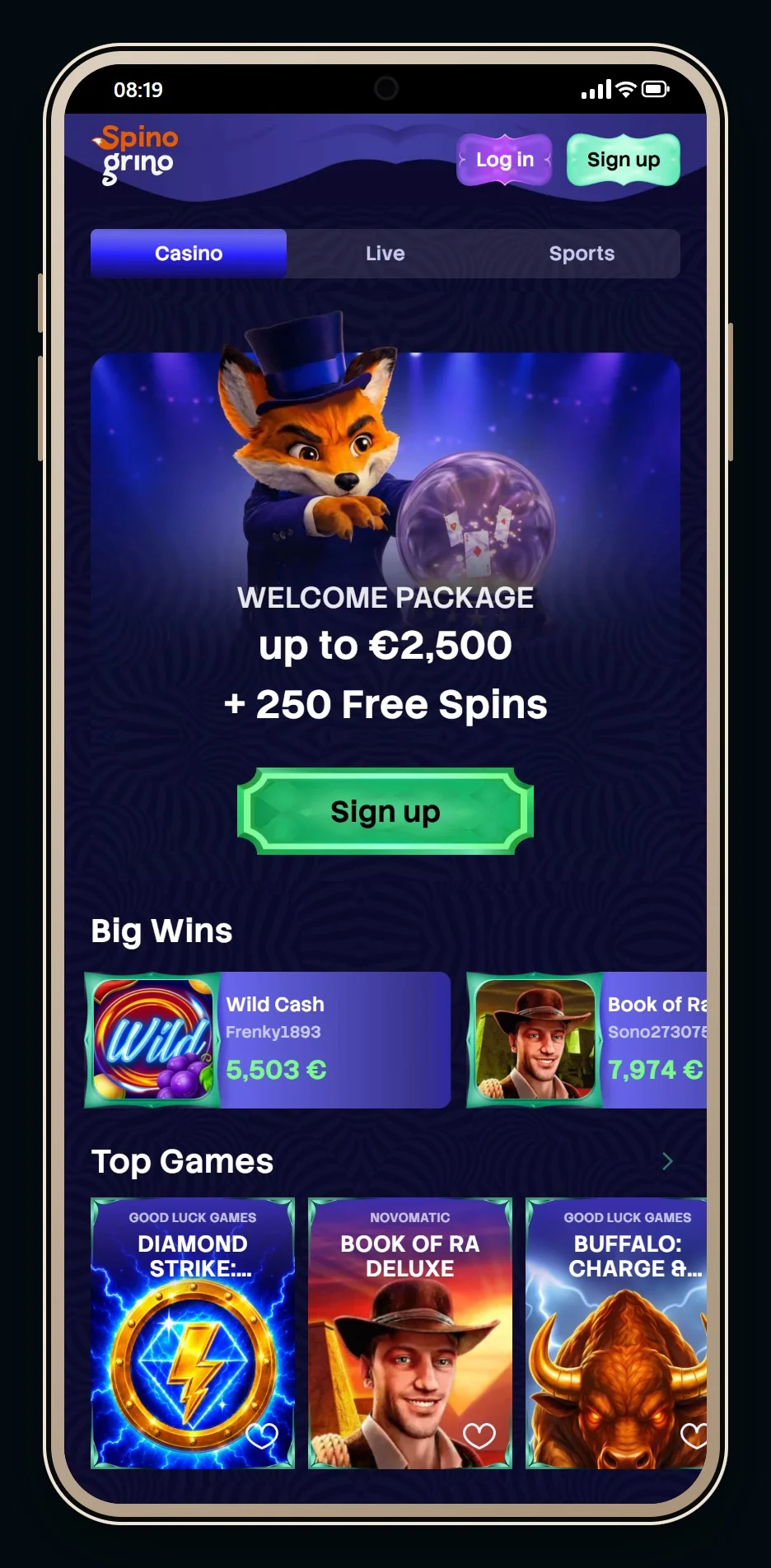 ecopayz casinos: the Spinogrino homepage