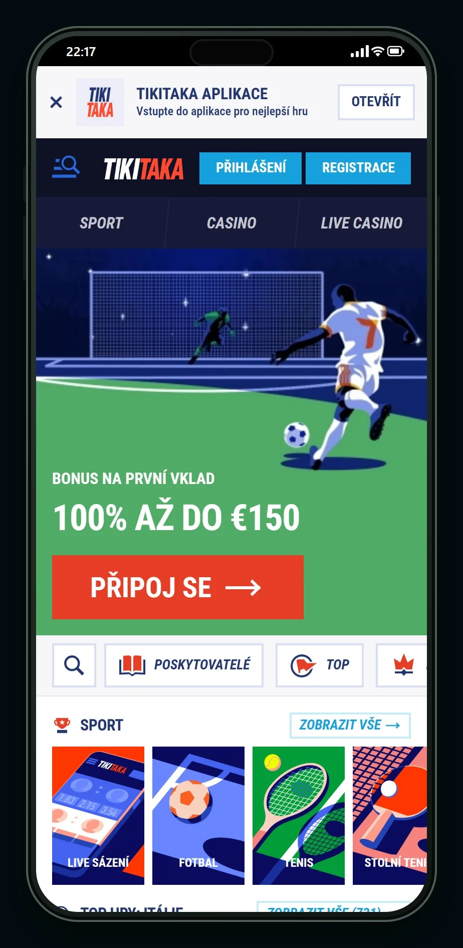 ecoPayz kasino: úvodní stránka kasina TikiTaka