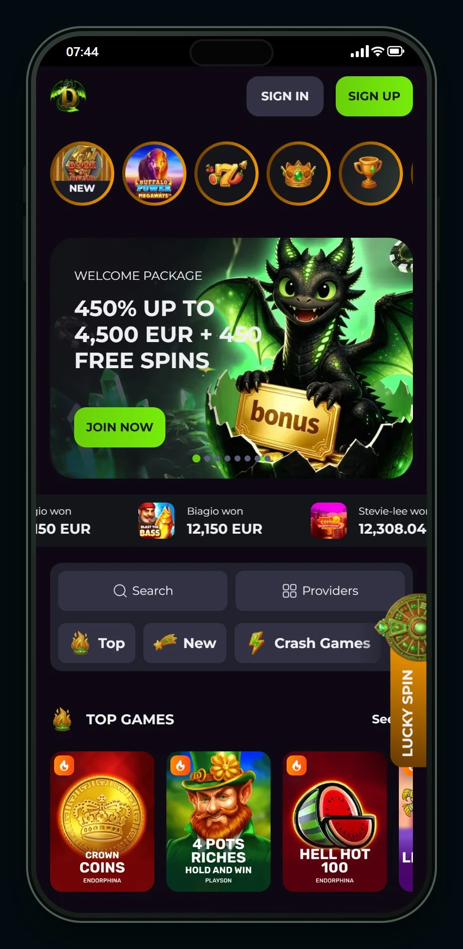 online casino med ecoPayz: forsiden hos Drakaris