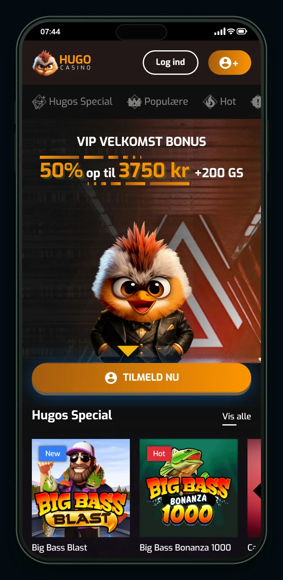 bedste ecoPayz casinoer: lobbyen hos Hugo Casino