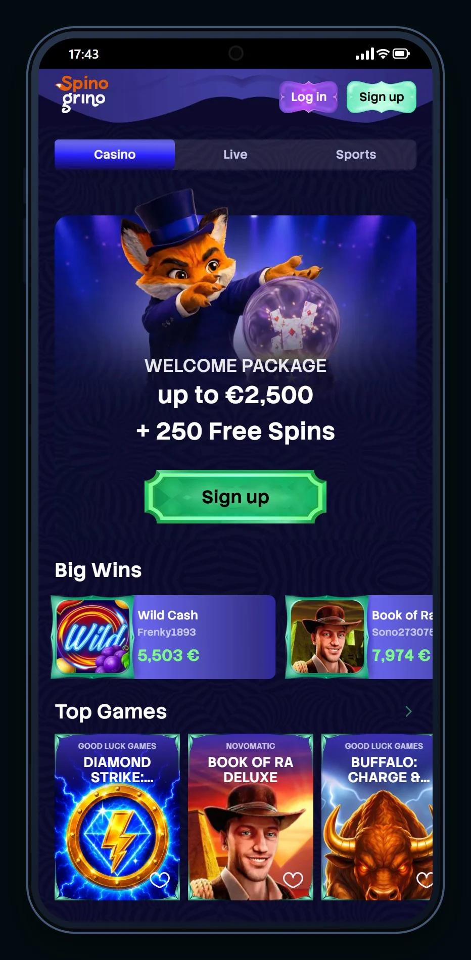 ecopayz casino: kasinon Spinogrino etusivu