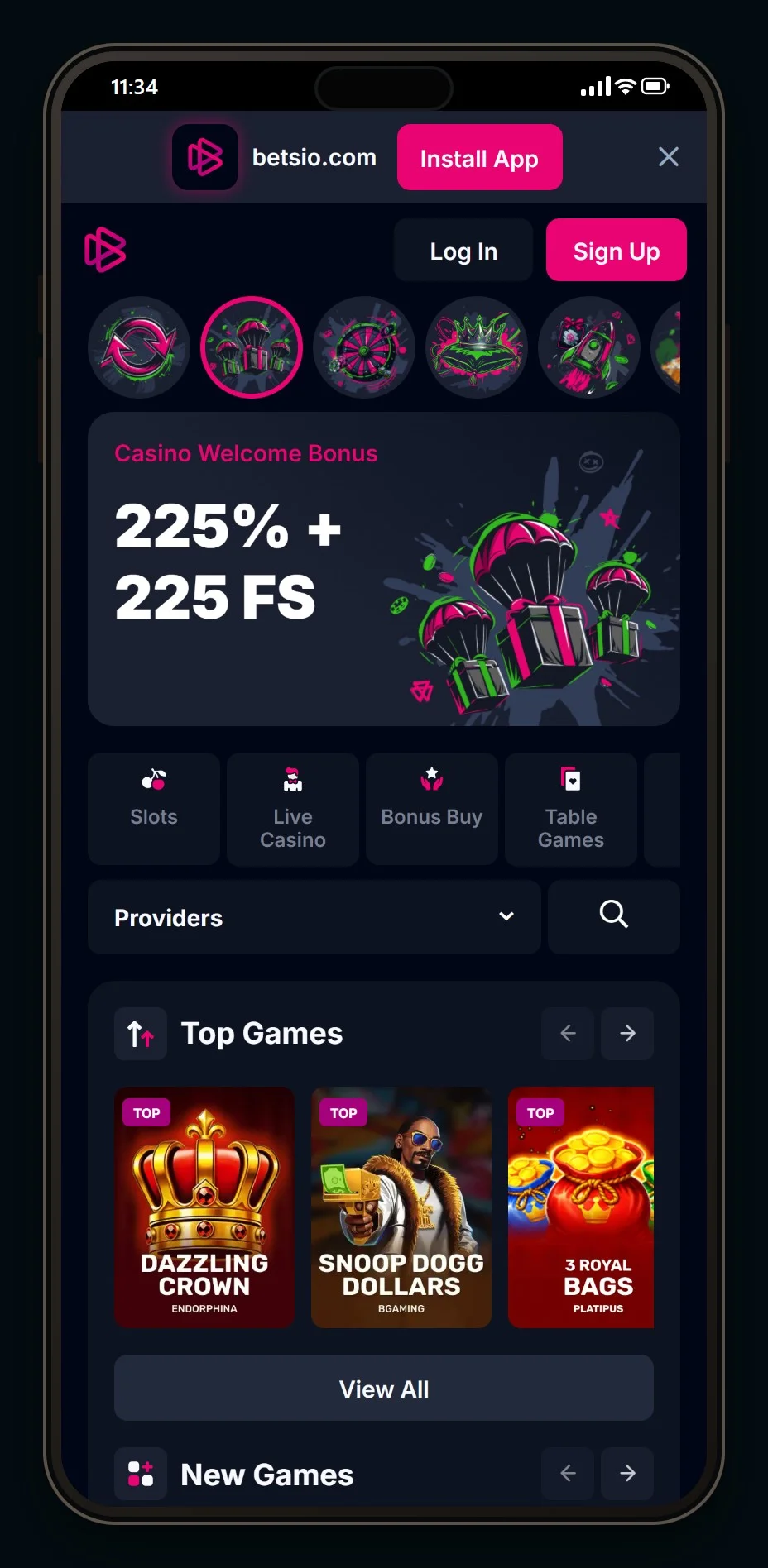online casino ecopayz: de homepage van casino Betsio