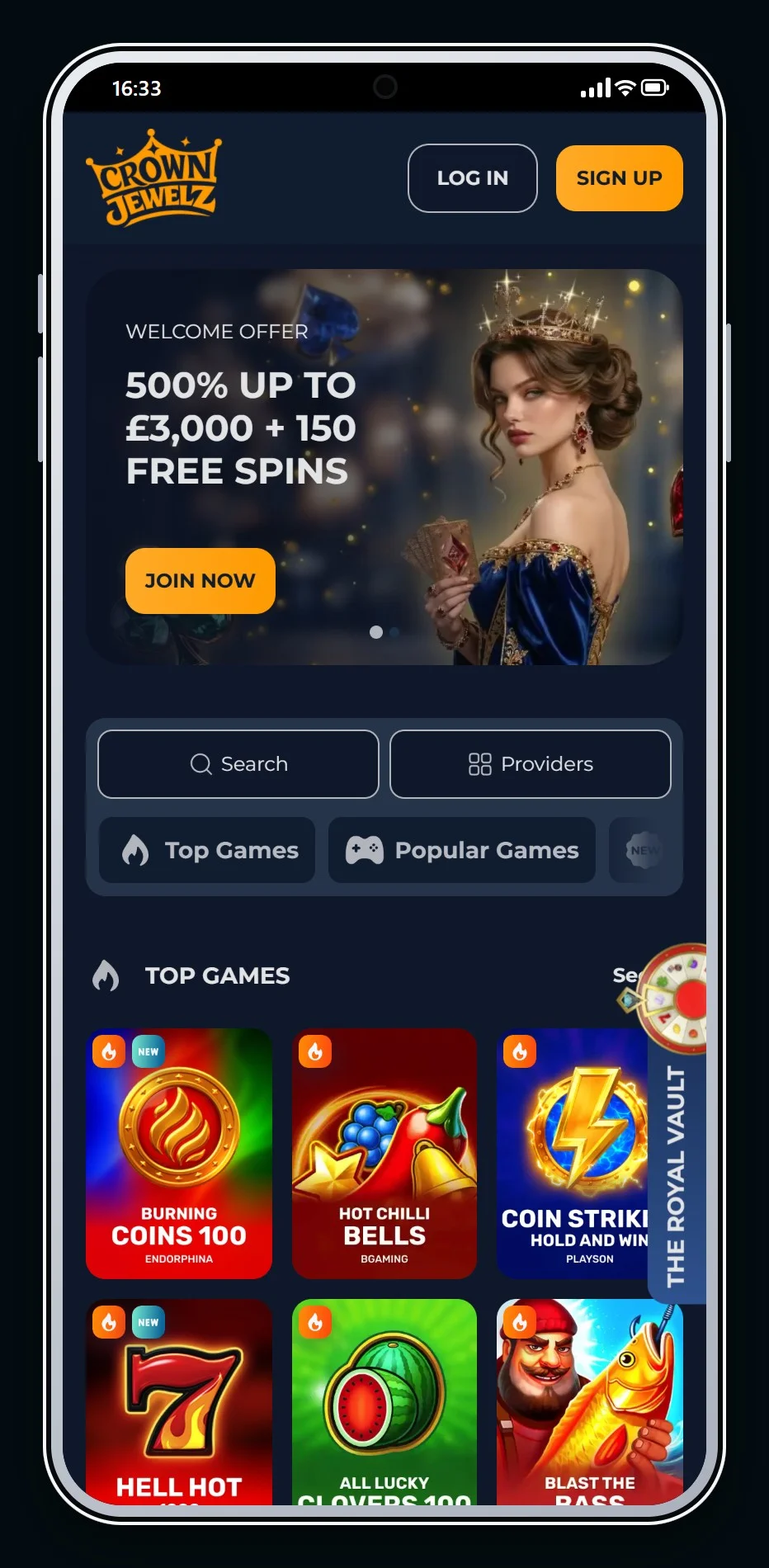 ecopayz casino for norske spillere: forsiden hos CrownJewelz