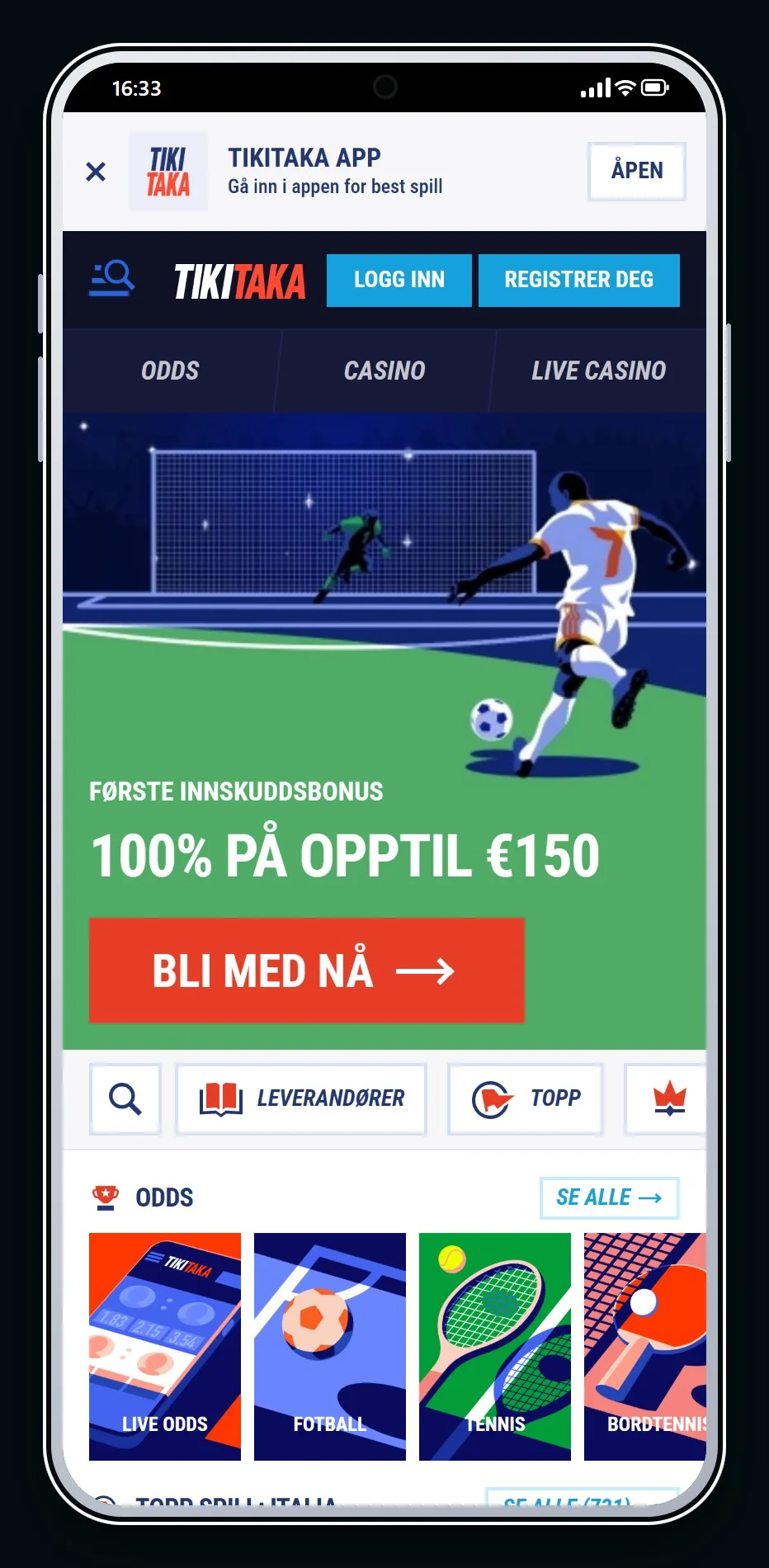 ecopayz casino: forsiden til casinoet TikiTaka