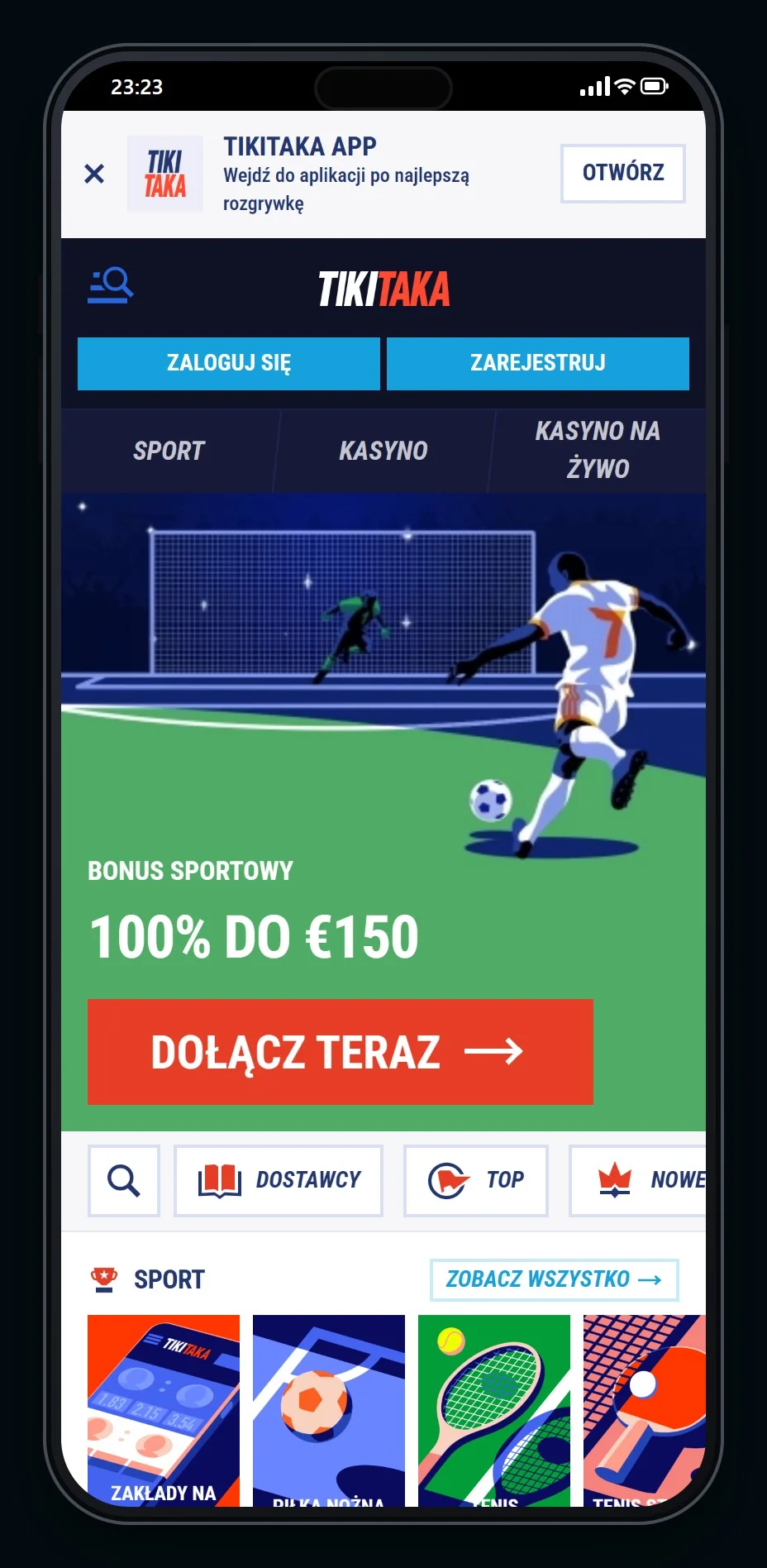 ecoPayz wpłata SMS: lobby kasyna TikiTaka