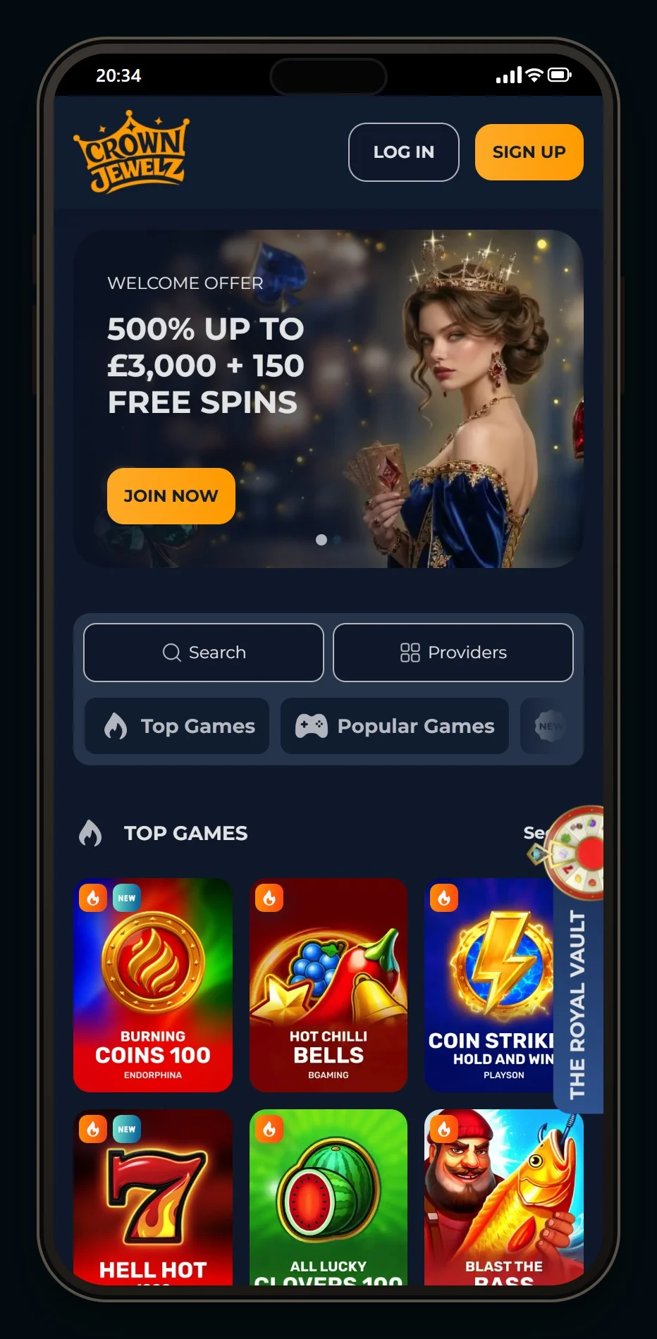 casino med ecopayz: lobbyn hos CrownJewelz
