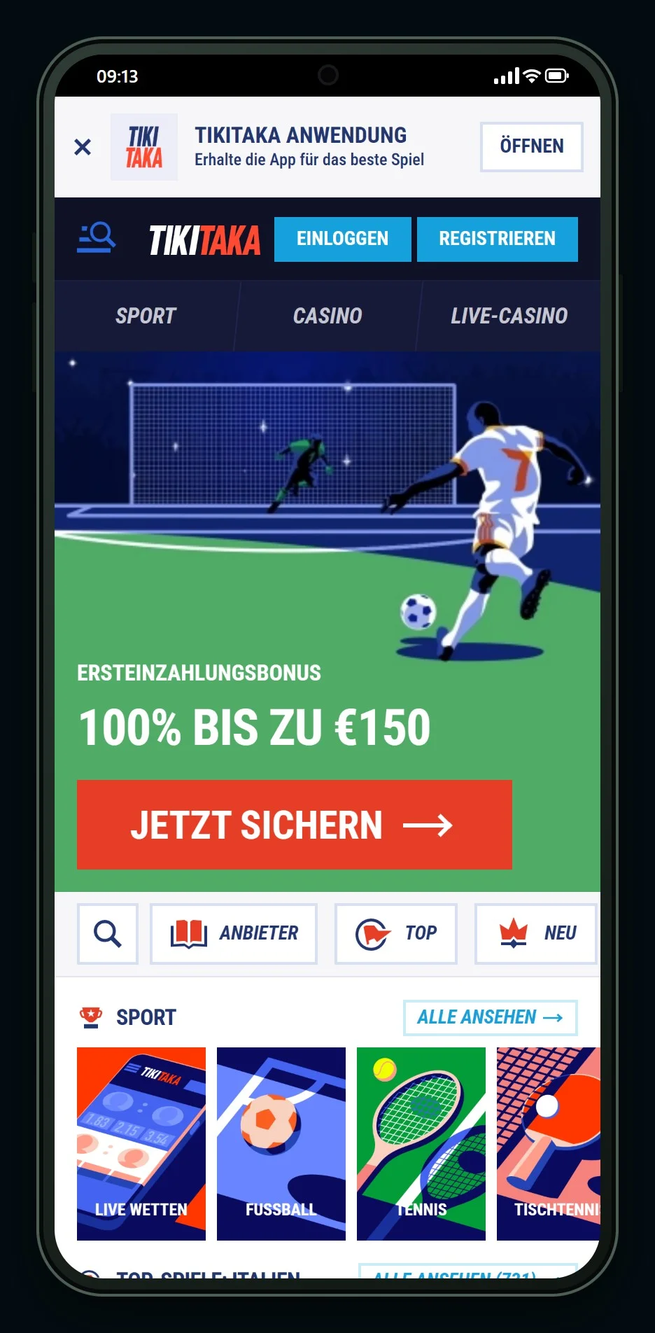 ecoPayz Casino: die Startseite des Casinos TikiTaka